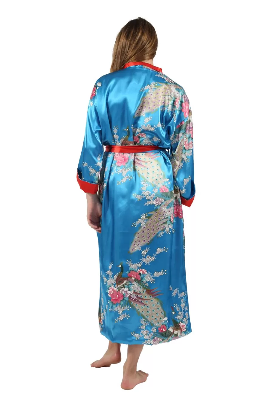 La Cera™ Bata De Saten Floral^ Batas