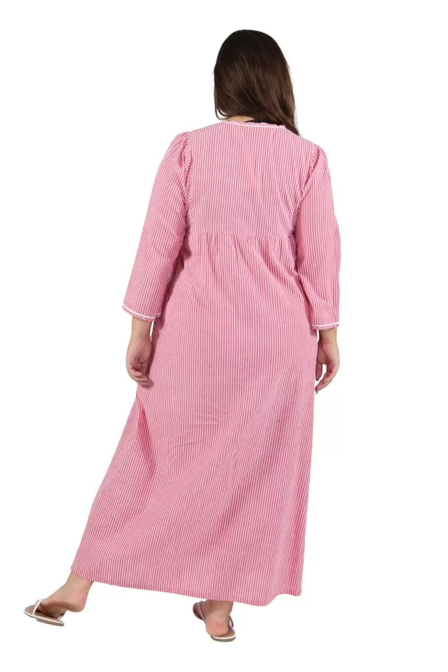 La Cera™ Bata Frontal Con Cremallera De Talla Grande 100% Algodon^ Más Ropa De Dormir