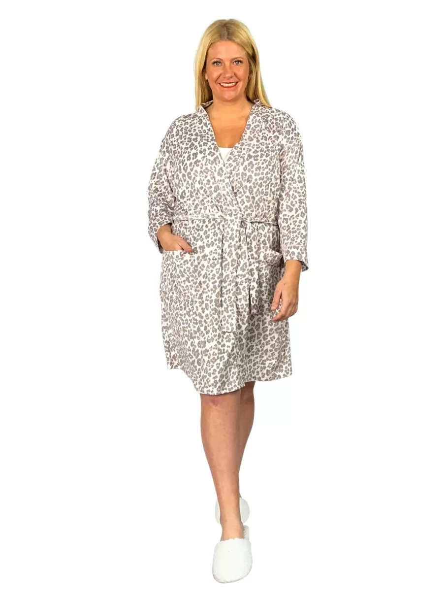 La Cera™ Bata Tipo Kimono Minky Sedosa Y Transparente De Talla Grande La Cera^ Batas