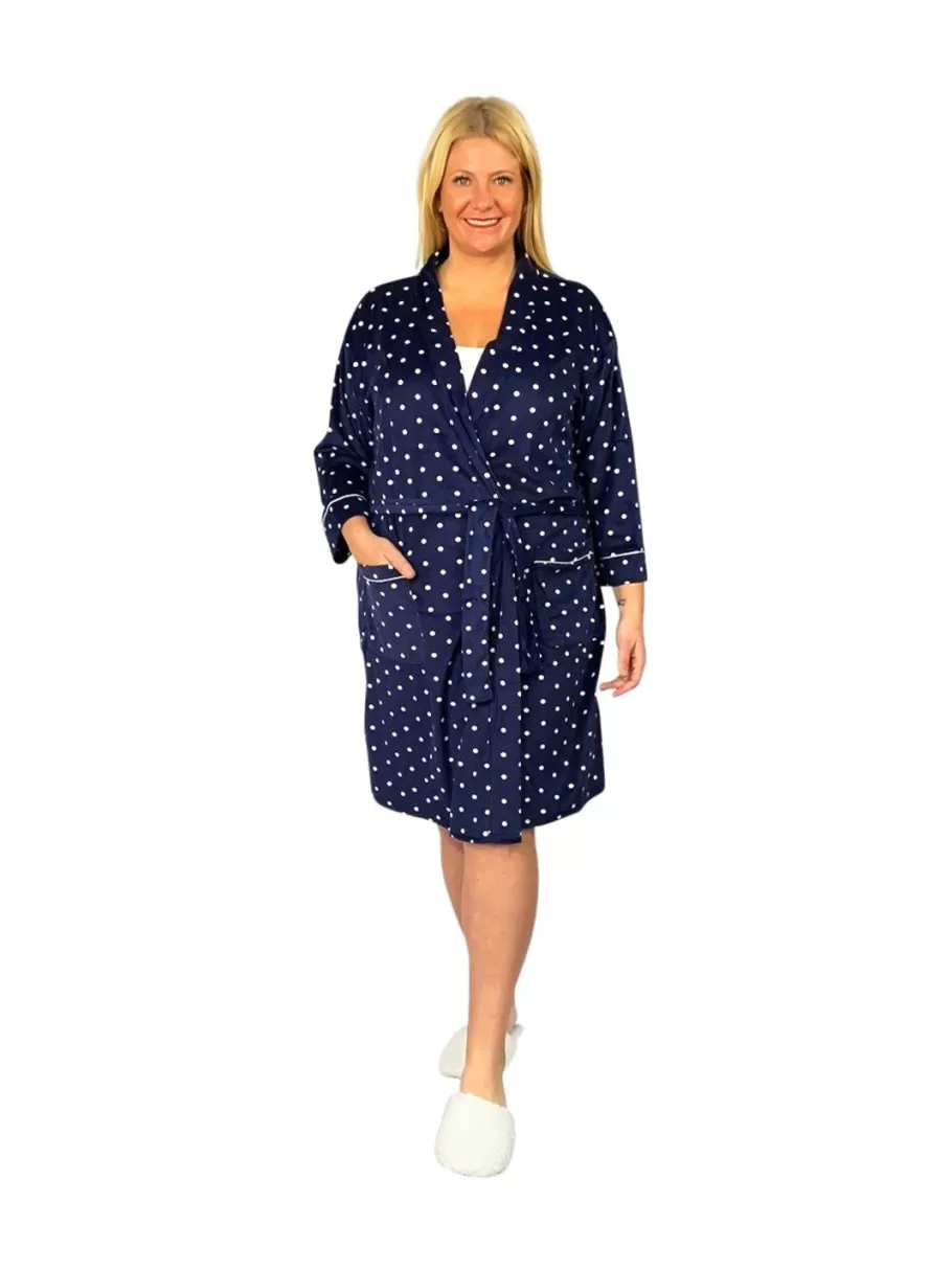 La Cera™ Bata Tipo Kimono Minky Sedosa Y Transparente De Talla Grande La Cera^ Batas