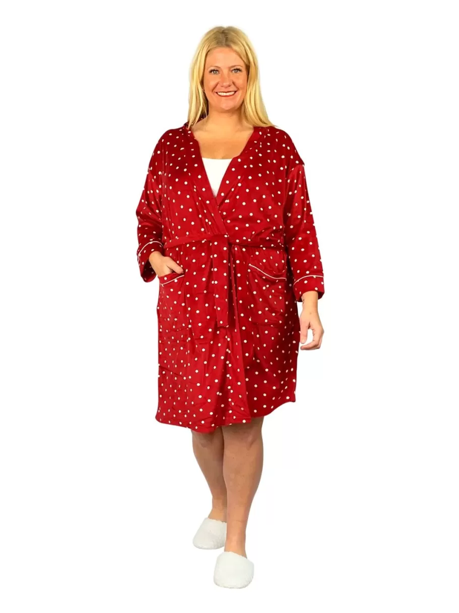 La Cera™ Bata Tipo Kimono Minky Sedosa Y Transparente De Talla Grande La Cera^ Batas