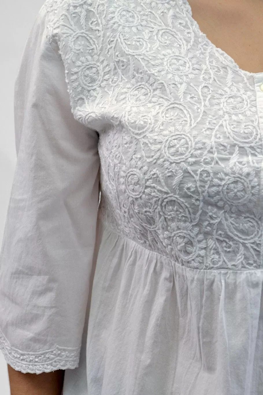 La Cera™ Blusa Con Corpino Bordado De Talla Grande La Cera^ Plus Tops