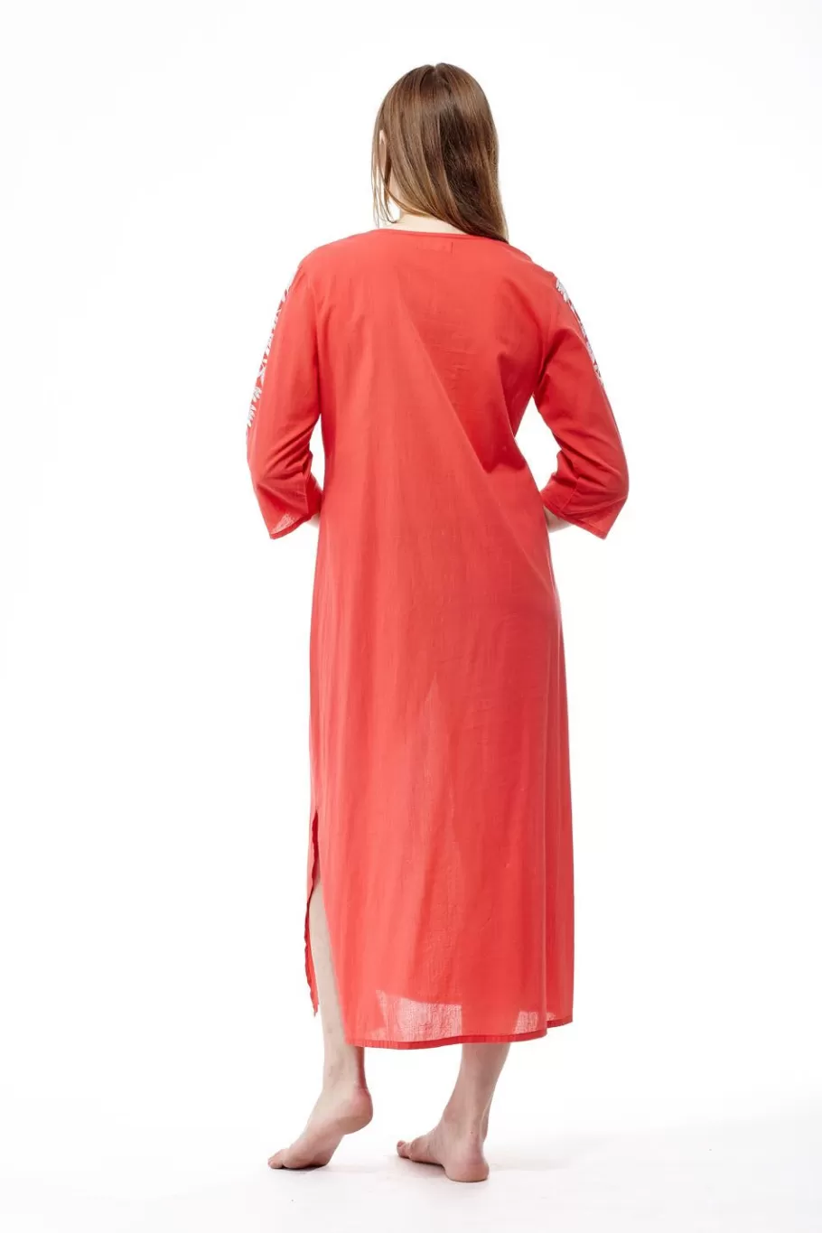 La Cera™ Caftan Bordado Con Manga 3/4 De Talla Grande La Cera^ Vestidos Plus
