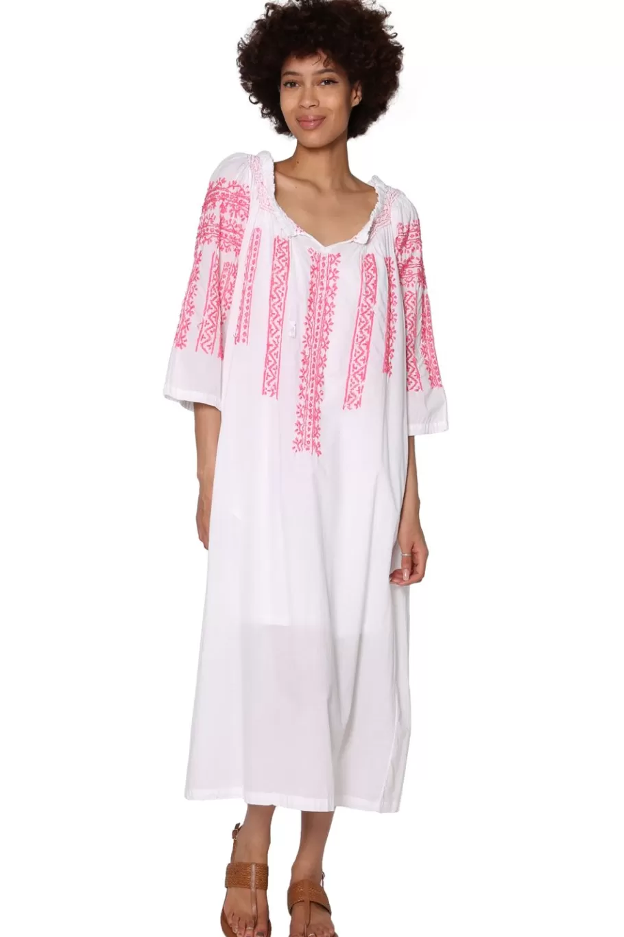 La Cera™ Caftan Bordado Con Manga Corta La Cera^ Caftanes