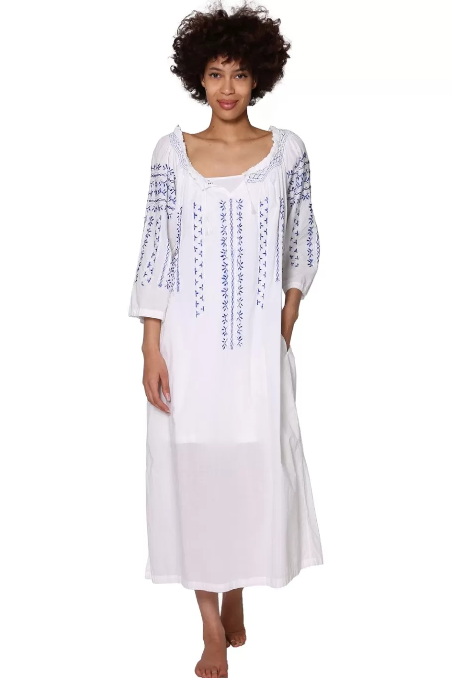 La Cera™ Caftan Bordado Con Manga Corta La Cera^ Caftanes
