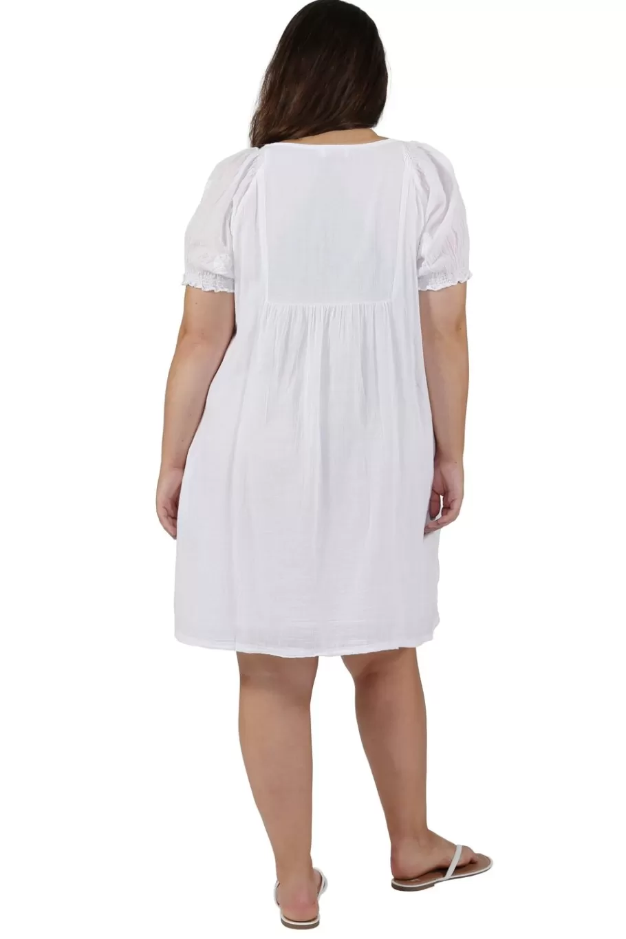 La Cera™ Camisa Bordada De Manga Corta 100% Algodon De Talla Grande^ Más Ropa De Dormir
