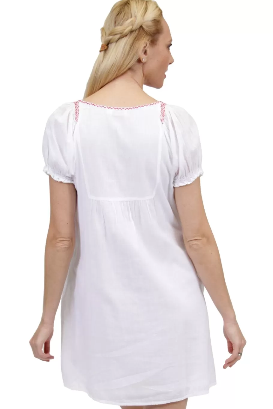 La Cera™ Camisa Campesina Bordada De Manga Corta^ Camisas