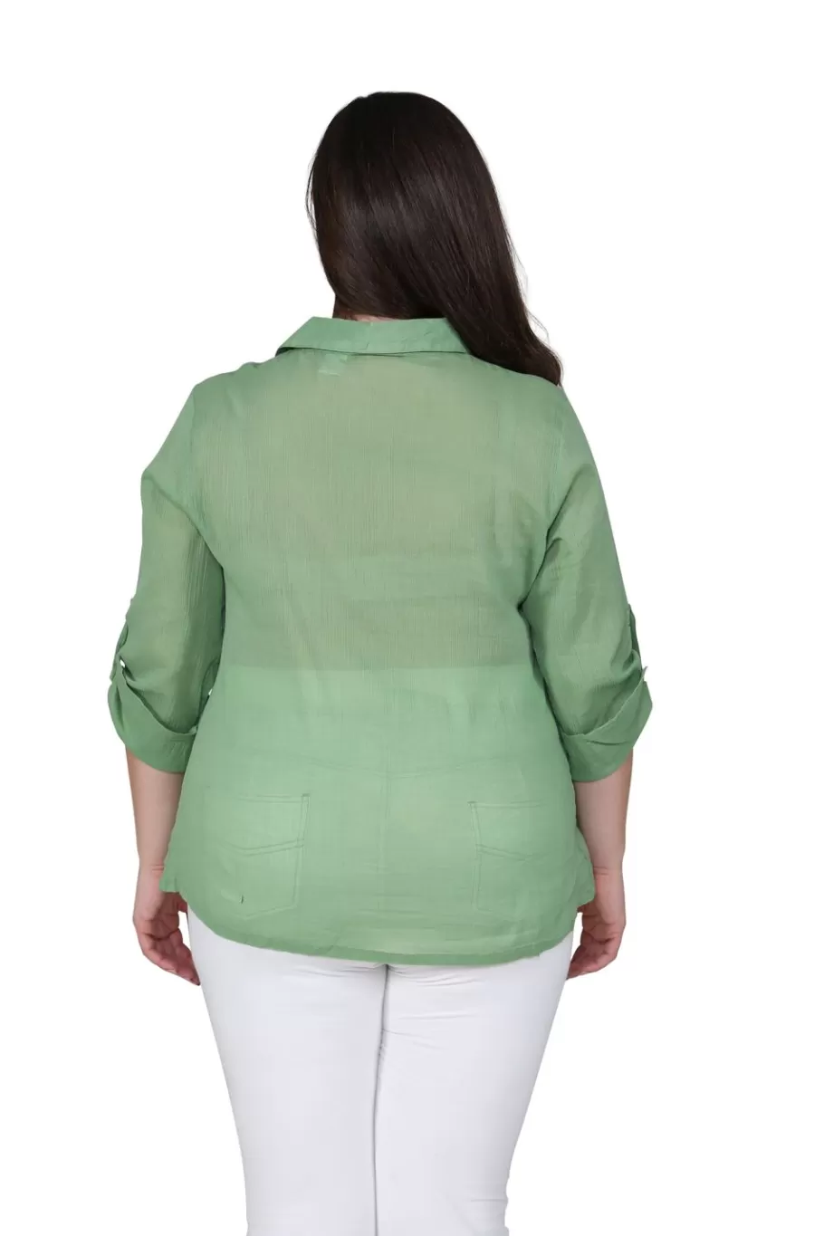 La Cera™ Camisa De Campamento De Gasa De Algodon De Talla Grande^ Plus Tops