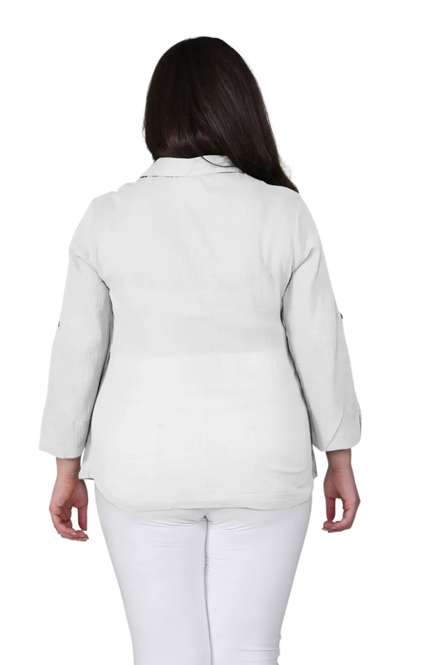 La Cera™ Camisa De Campamento De Gasa De Algodon De Talla Grande^ Plus Tops