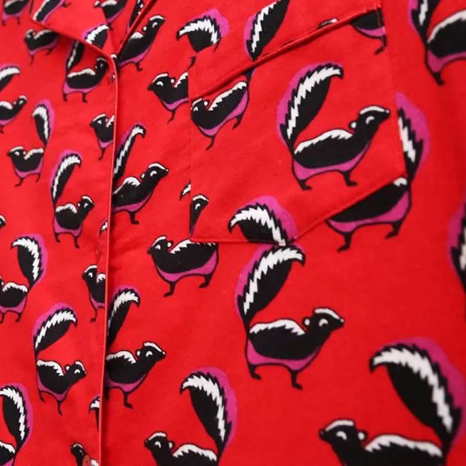 La Cera™ Camisa De Noche De Franela Whimsical Skunk De Talla Grande^ Más Ropa De Dormir