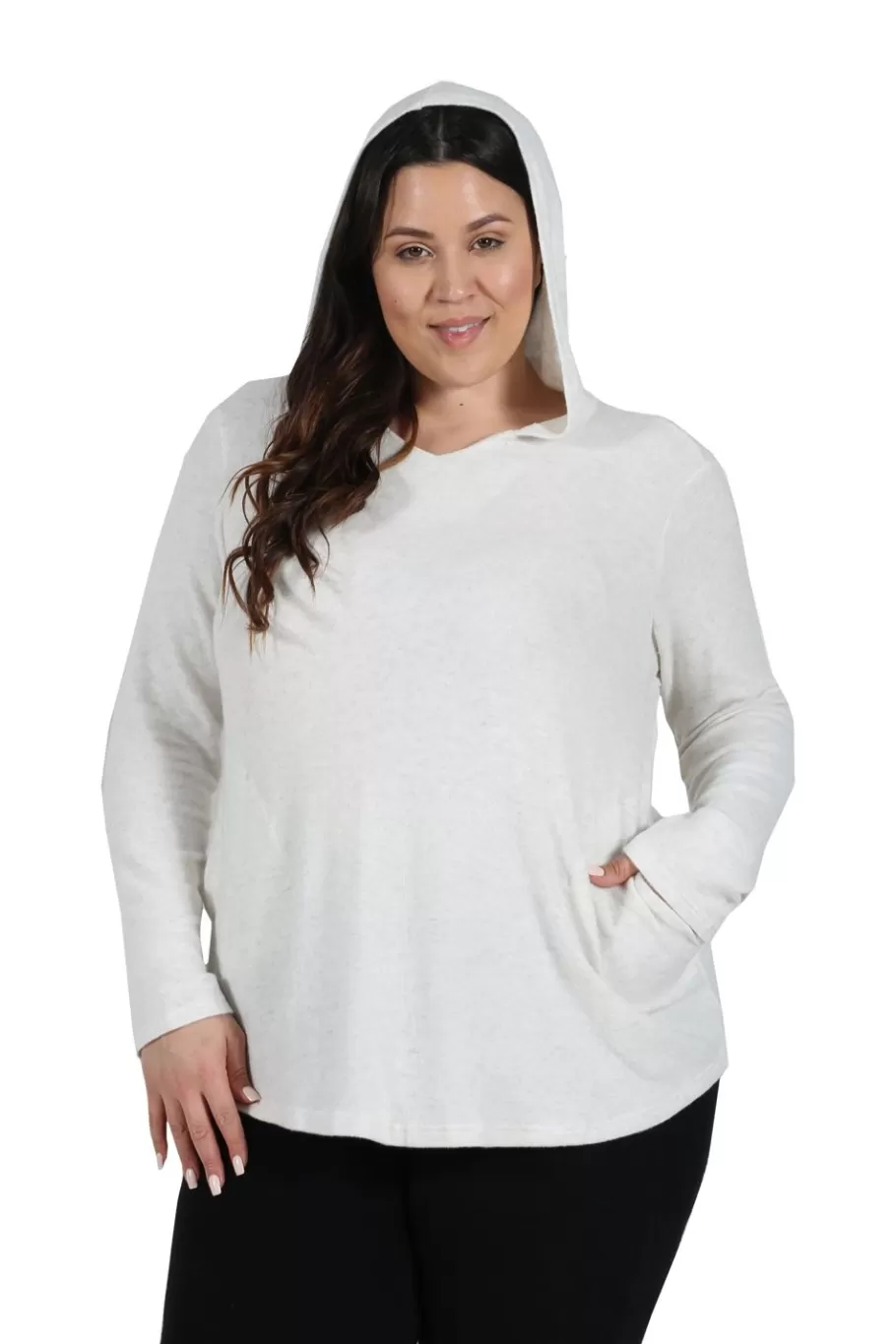La Cera™ Camiseta Acogedora Con Capucha De Talla Grande^ Más Ropa Cómoda