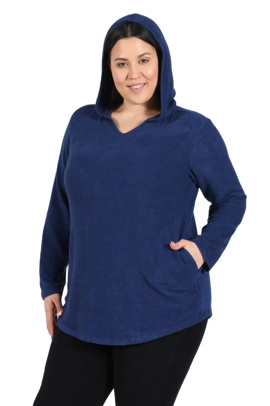 La Cera™ Camiseta Acogedora Con Capucha De Talla Grande^ Más Ropa Cómoda