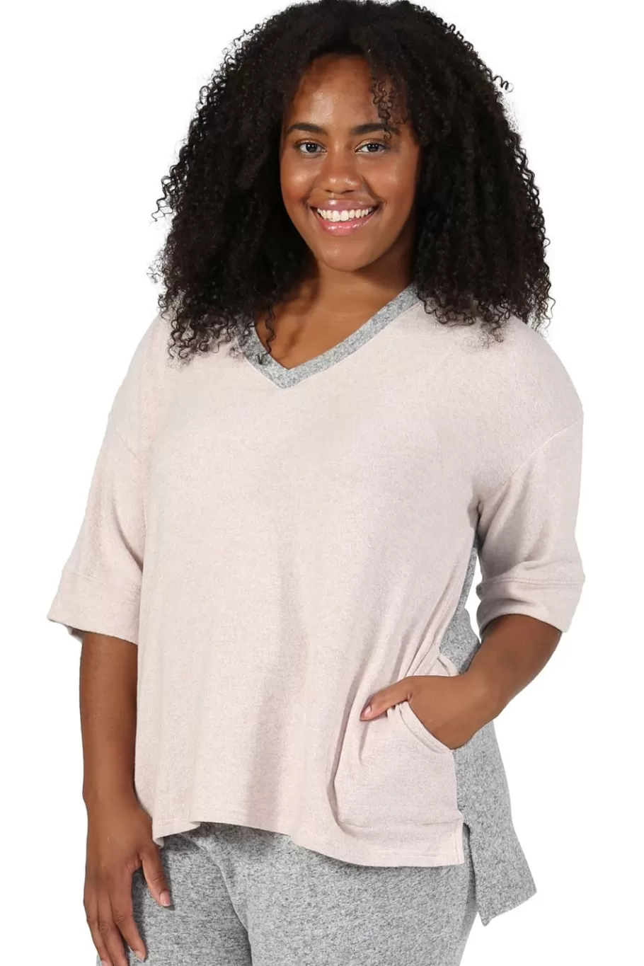 La Cera™ Camiseta De Talla Grande The Comfort Collection Block^ Más Ropa Cómoda