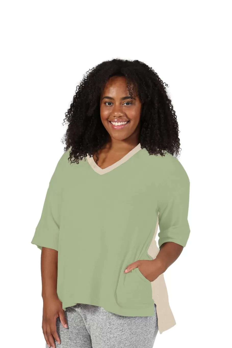 La Cera™ Camiseta De Talla Grande The Comfort Collection Block^ Más Ropa Cómoda