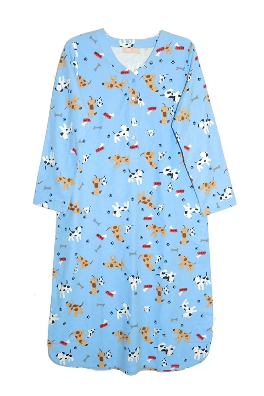 La Cera™ Camison De Talla Grande De Franela Con Estampado De Perro^ Más Ropa De Dormir