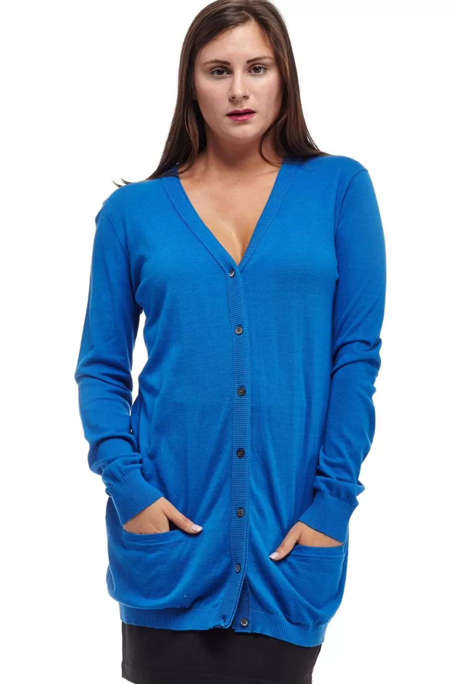 La Cera™ Cardigan Boyfriend De Manga Larga La Cera - Talla Grande^ Plus Tops