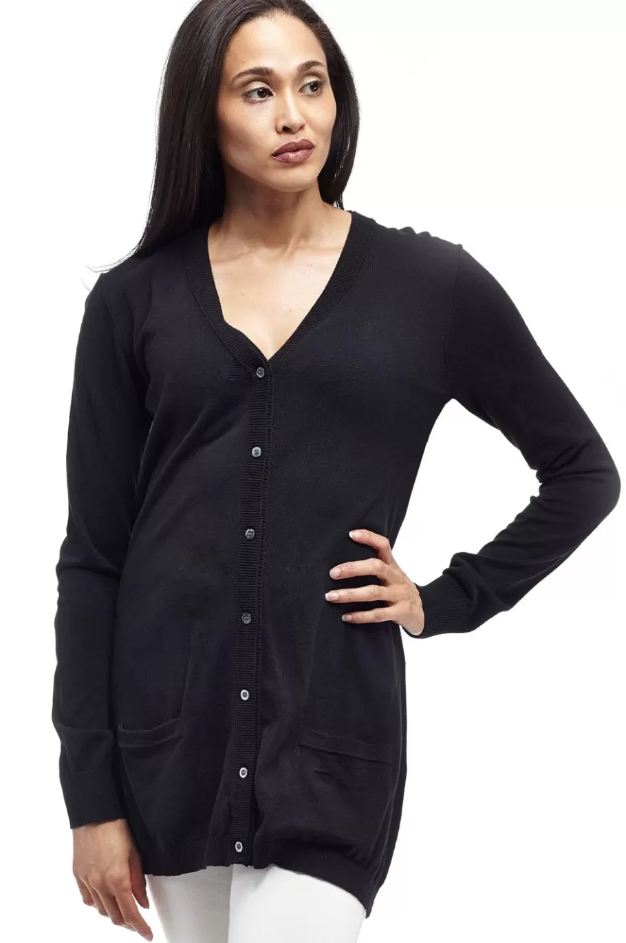 La Cera™ Cardigan Boyfriend De Manga Larga La Cera - Talla Grande^ Plus Tops