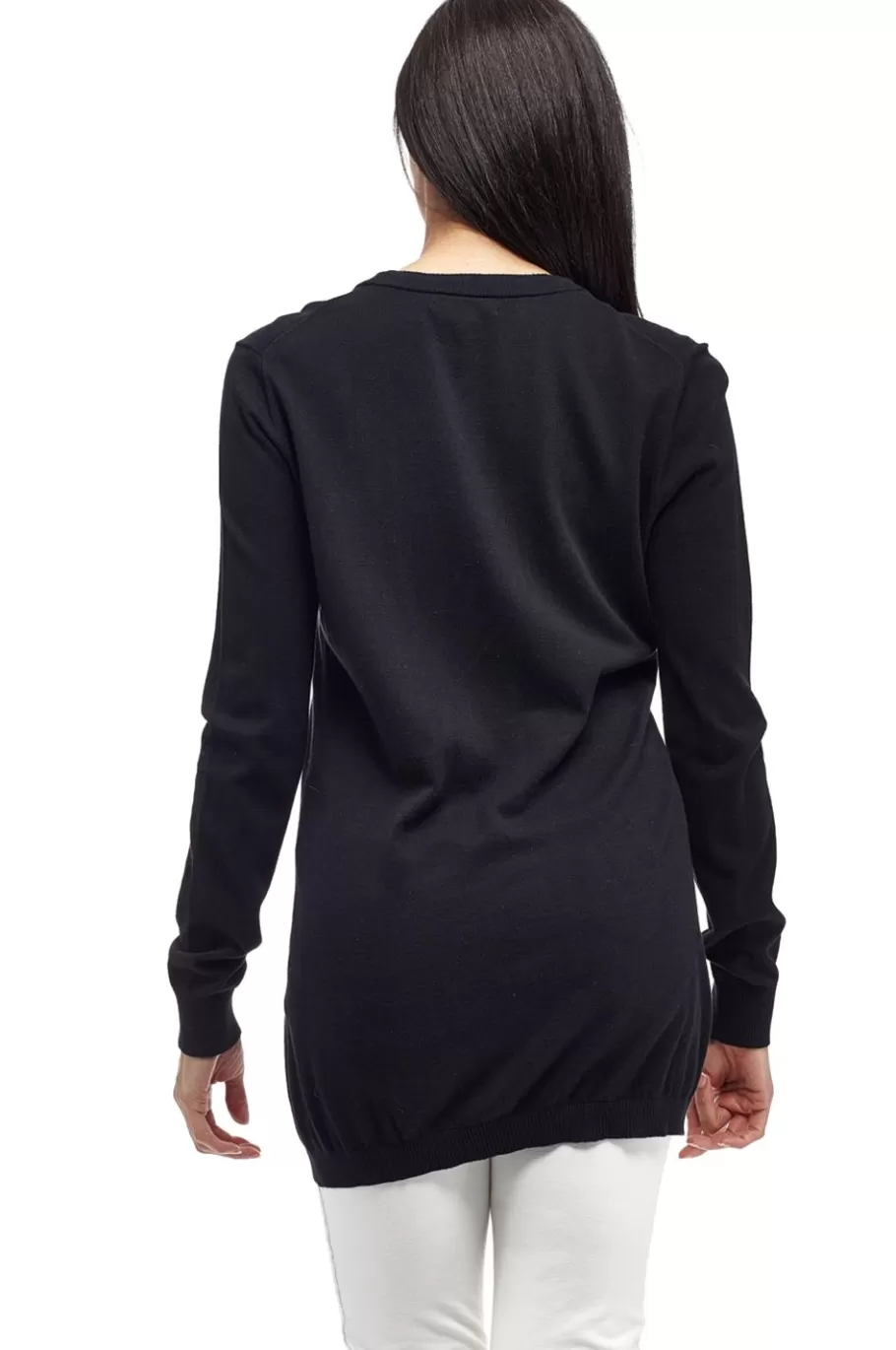 La Cera™ Cardigan Boyfriend De Manga Larga La Cera - Talla Grande^ Plus Tops