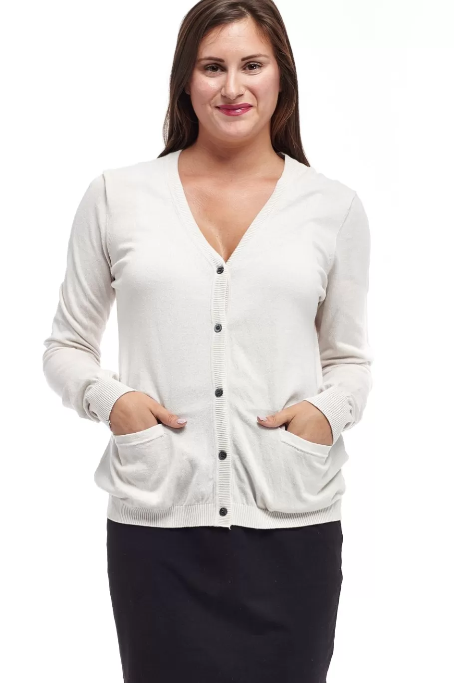 La Cera™ Cardigan De Manga Larga Con Bolsillos La Cera - Talla Grande^ Plus Tops