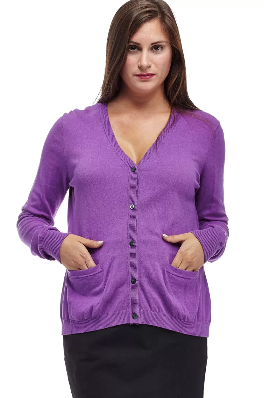La Cera™ Cardigan De Manga Larga Con Bolsillos La Cera - Talla Grande^ Plus Tops