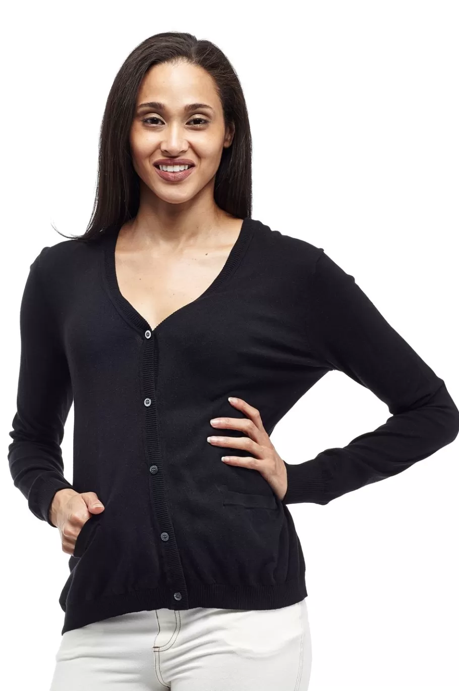 La Cera™ Cardigan De Manga Larga Con Bolsillos La Cera - Talla Grande^ Plus Tops