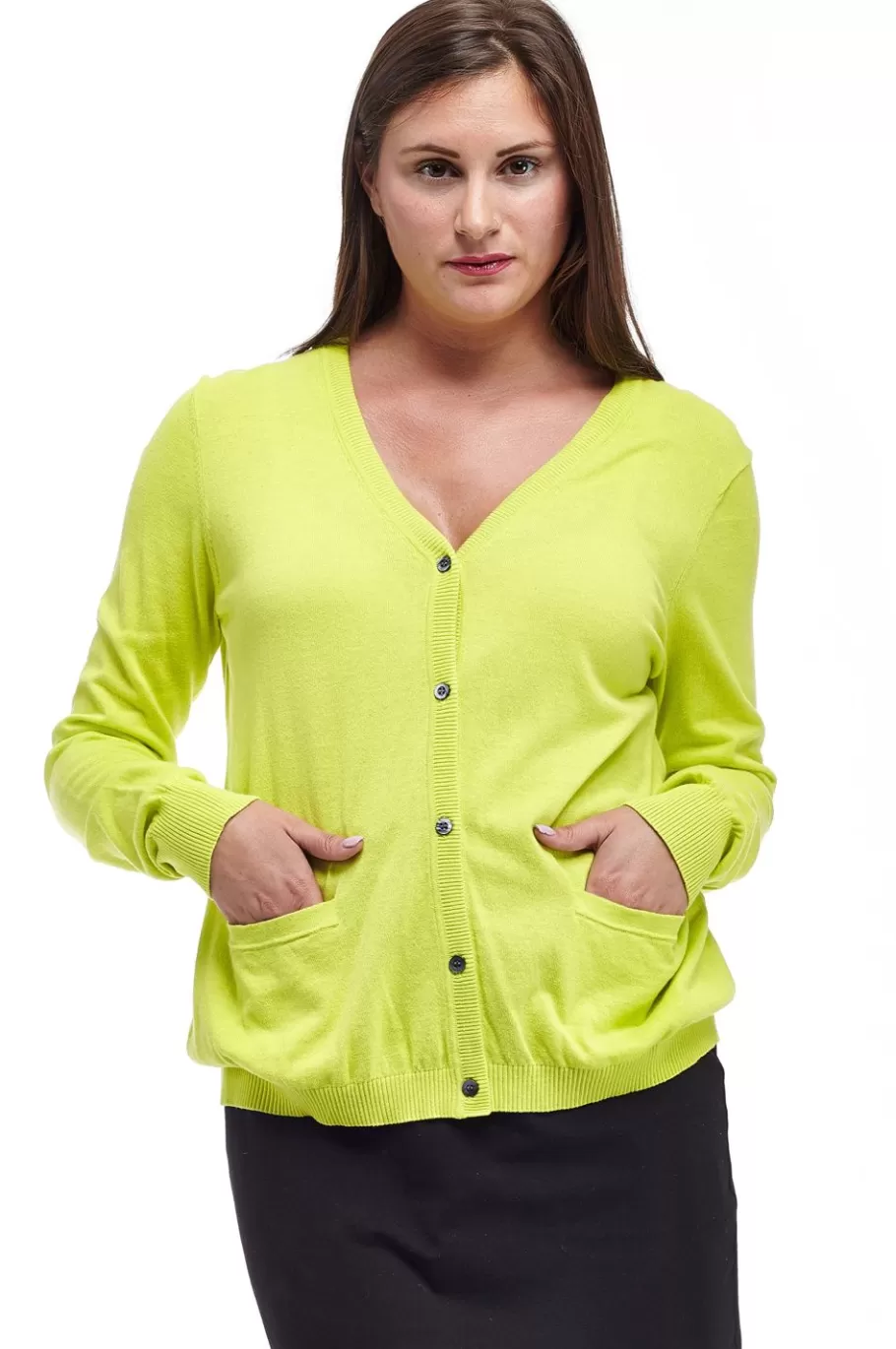 La Cera™ Cardigan De Manga Larga Con Bolsillos La Cera - Talla Grande^ Plus Tops