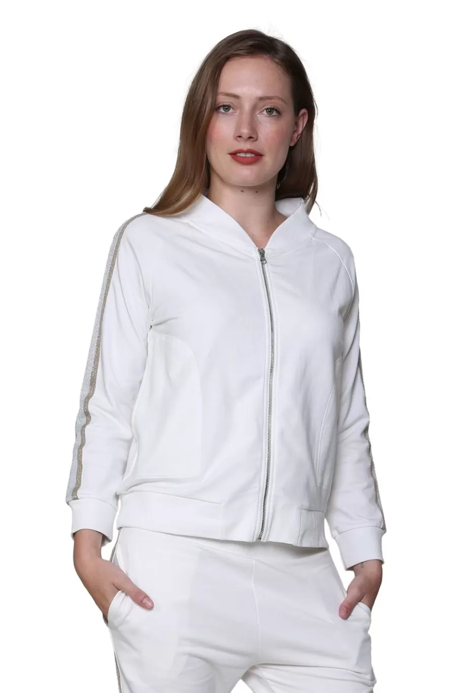 La Cera™ Chaqueta Con Cremallera De Felpa Francesa De Talla Grande^ Más Ropa Cómoda
