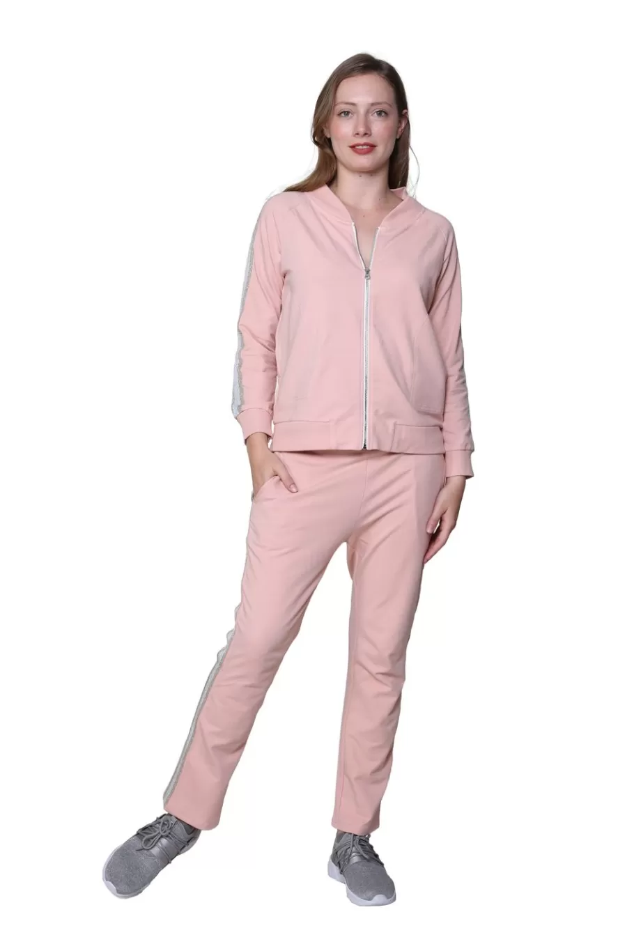 La Cera™ Chaqueta Con Cremallera De Felpa Francesa De Talla Grande^ Más Ropa Cómoda