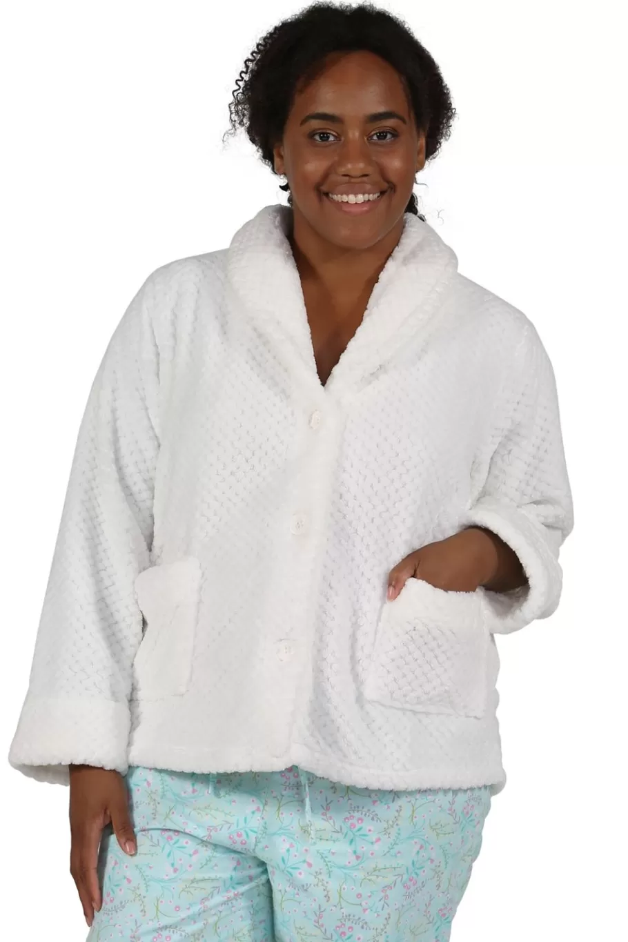 La Cera™ Chaqueta De Cama De Forro Polar De Panal De Talla Grande^ Chaquetas De Cama