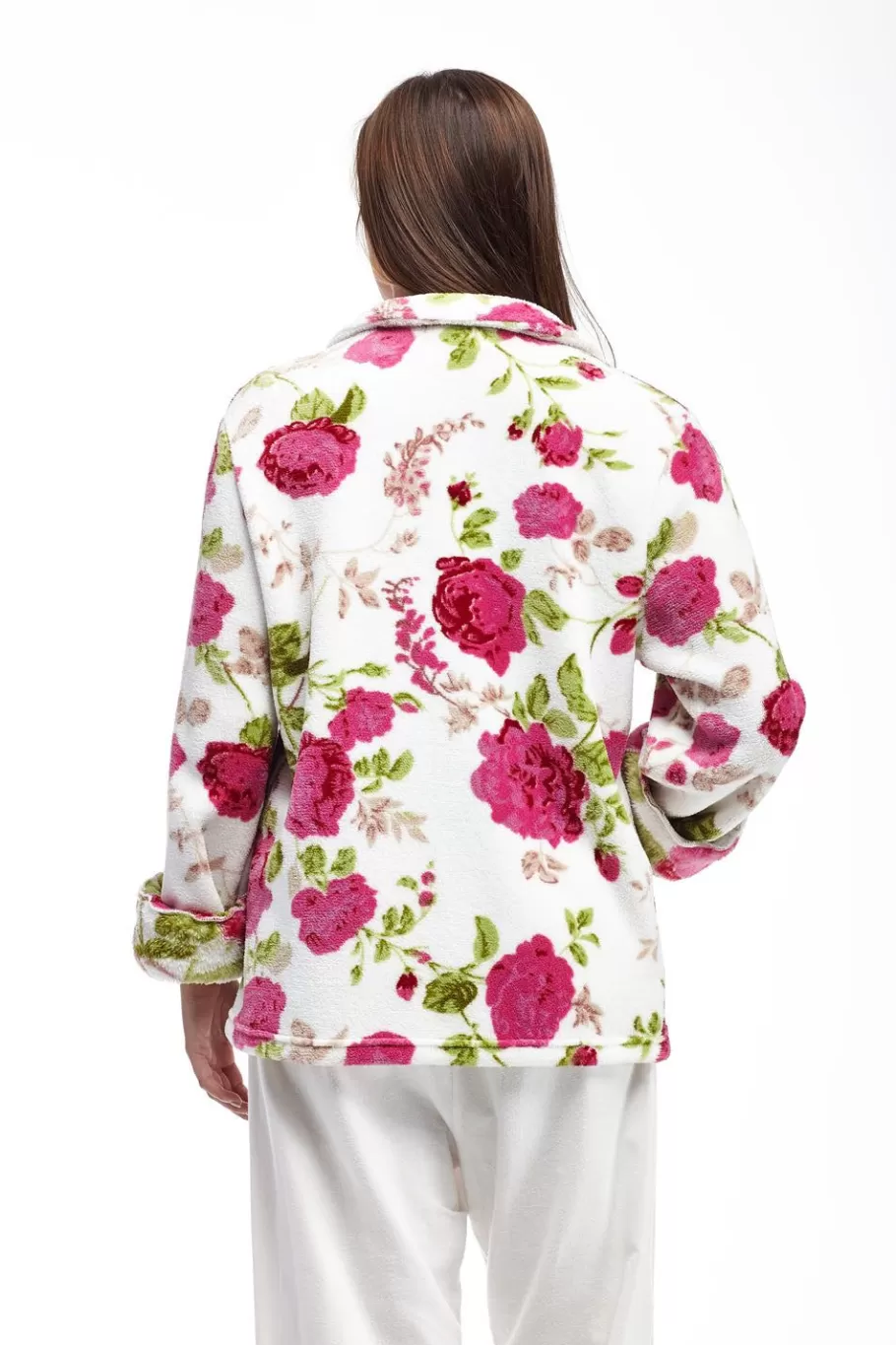La Cera™ Chaqueta De Cama De Talla Grande De Forro Polar Floral^ Chaquetas De Cama