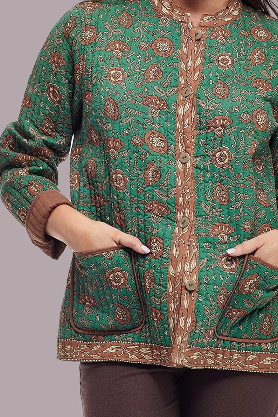 La Cera™ Chaqueta Mandarina Acolchada Color Salvia La Cera^ Chaquetas Y Abrigos