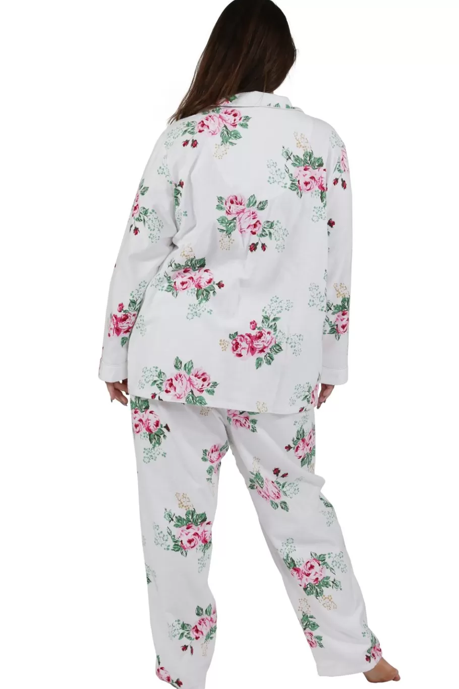 La Cera™ Conjunto De Pijama Con Estampado De Franela De Talla Grande^ Más Ropa De Dormir