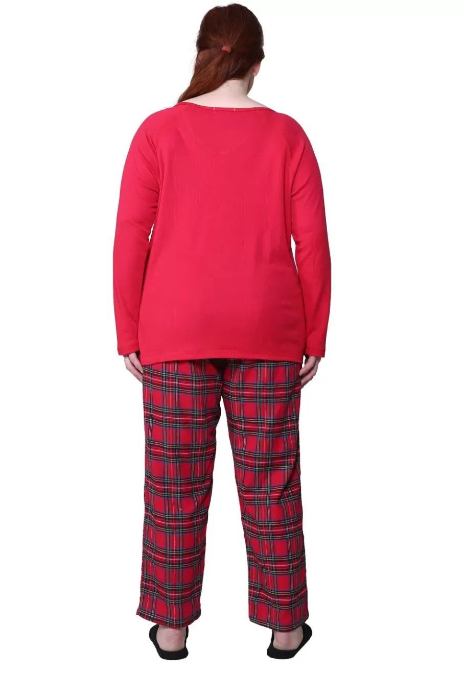 La Cera™ Conjunto De Pijama Con Top De Punto De Algodon Y Franela^ Pijama