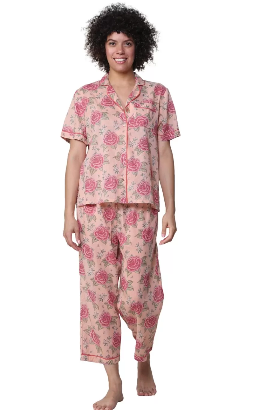 La Cera™ Conjunto De Pijama De Algodon De Manga Corta La Cera^ Pijama