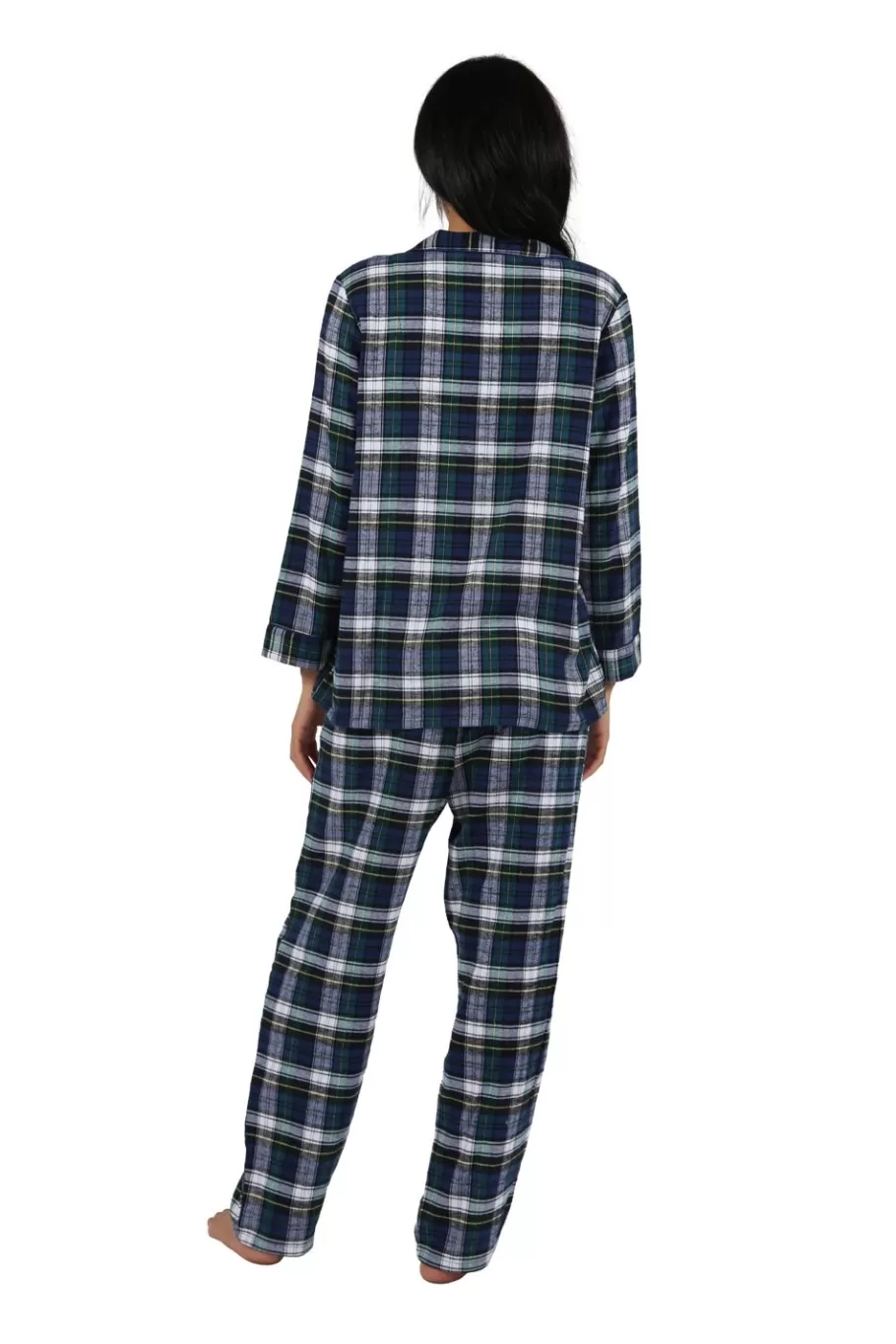La Cera™ Conjunto De Pijama De Franela A Cuadros Tenido En Hilo 100% Algodon^ Pijama