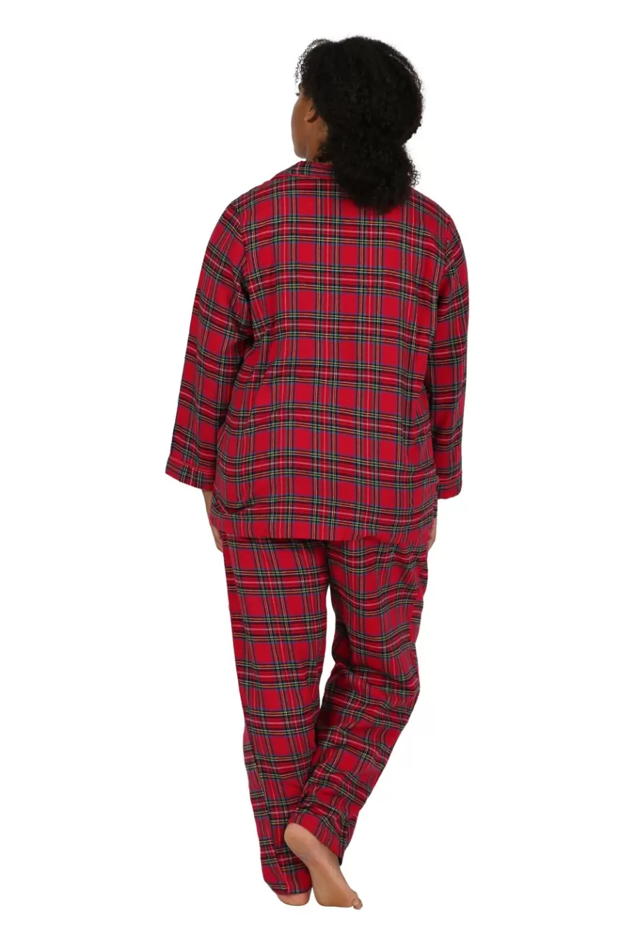 La Cera™ Conjunto De Pijama De Franela A Cuadros Tenido En Hilo De Algodon 100^ Más Ropa De Dormir