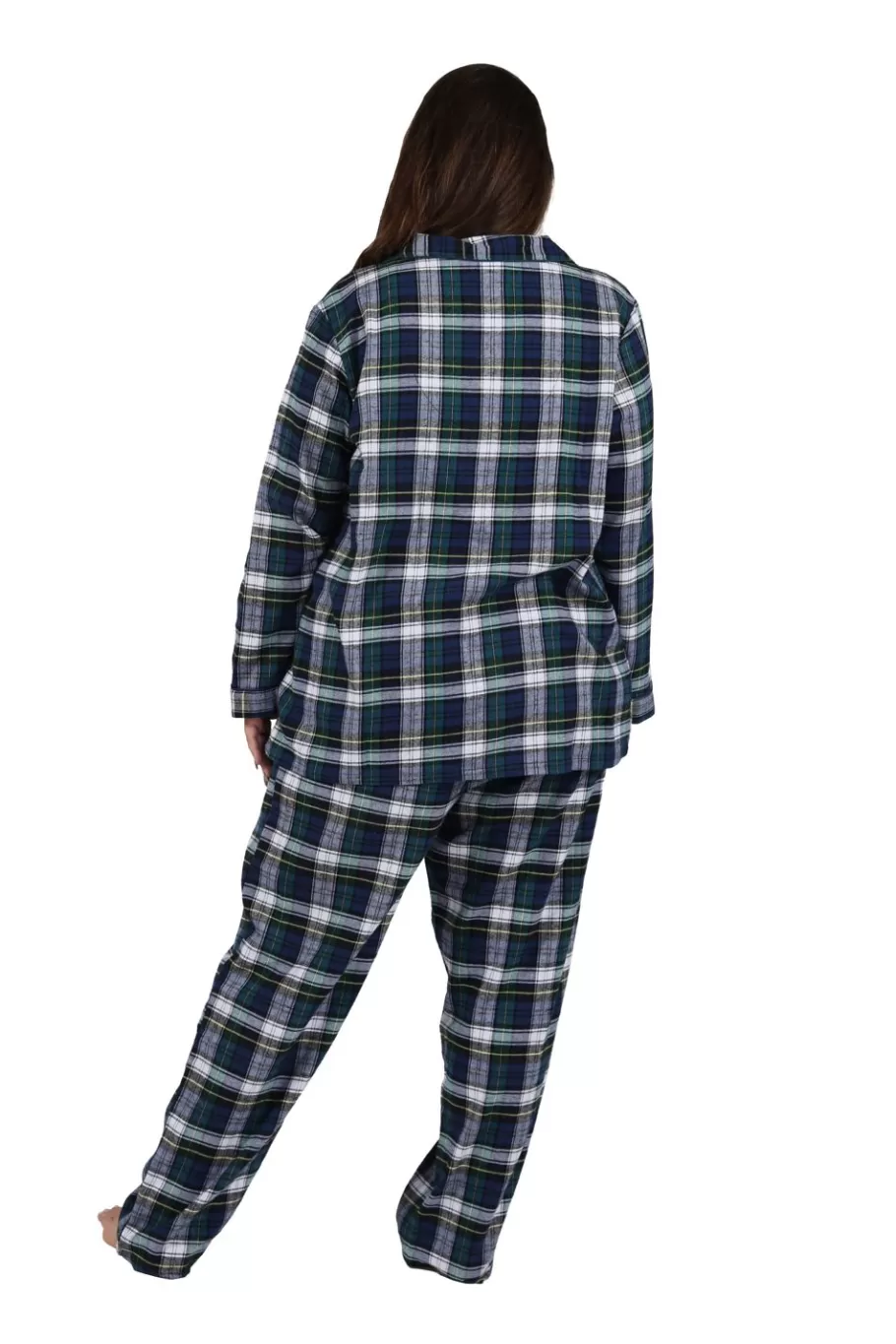 La Cera™ Conjunto De Pijama De Franela A Cuadros Tenido En Hilo De Algodon 100^ Más Ropa De Dormir