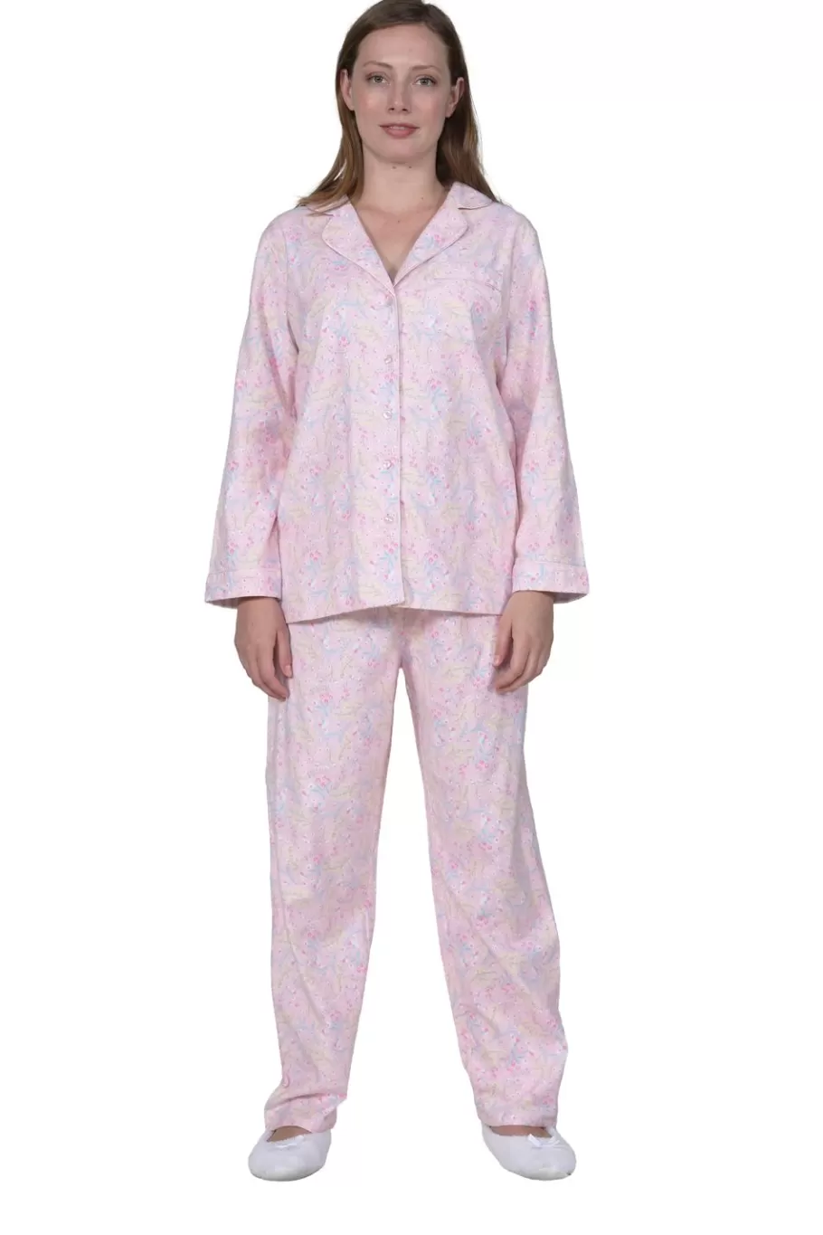 La Cera™ Conjunto De Pijama De Franela Con Estampado Floral Wispy^ Pijama