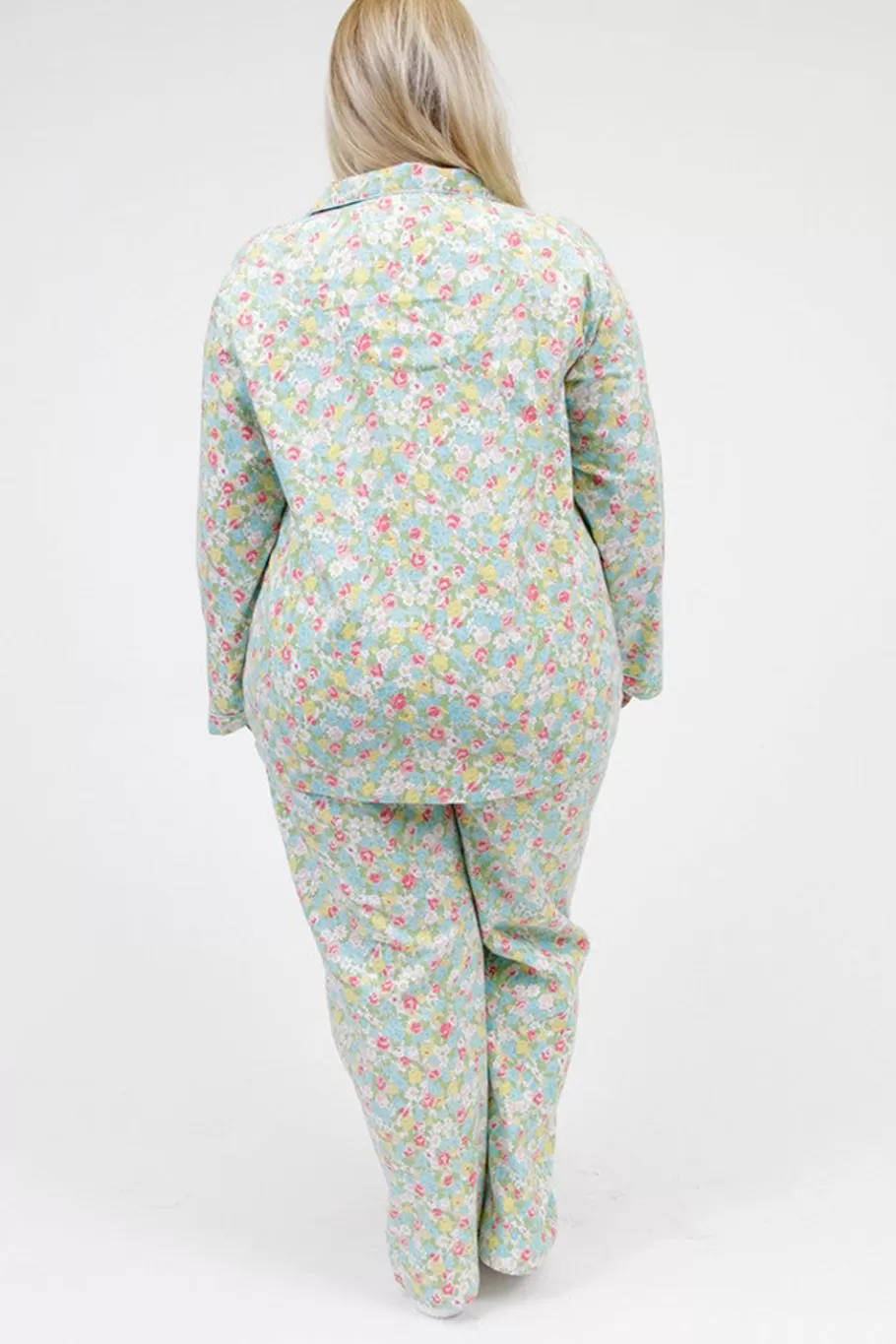 La Cera™ Conjunto De Pijama De Franela Floral De Talla Grande La Cera^ Más Ropa De Dormir