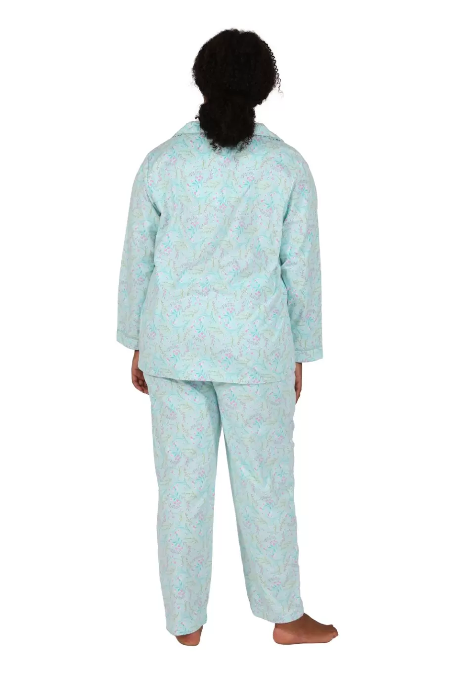 La Cera™ Conjunto De Pijama De Franela Largo Con Estampado Floral Wispy De Tall^ Pijama