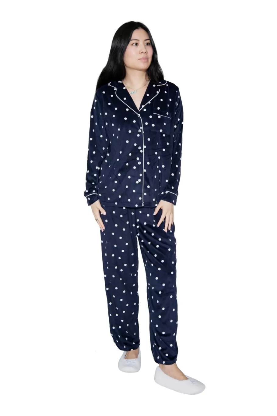 La Cera™ Conjunto De Pijama De Polar Minky Transparente De La Cera^ Pijama