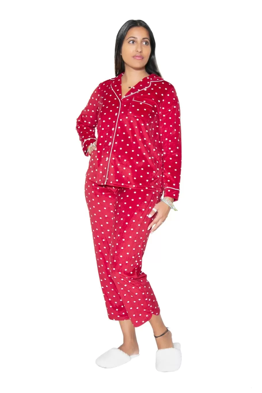 La Cera™ Conjunto De Pijama De Polar Minky Transparente De La Cera^ Pijama