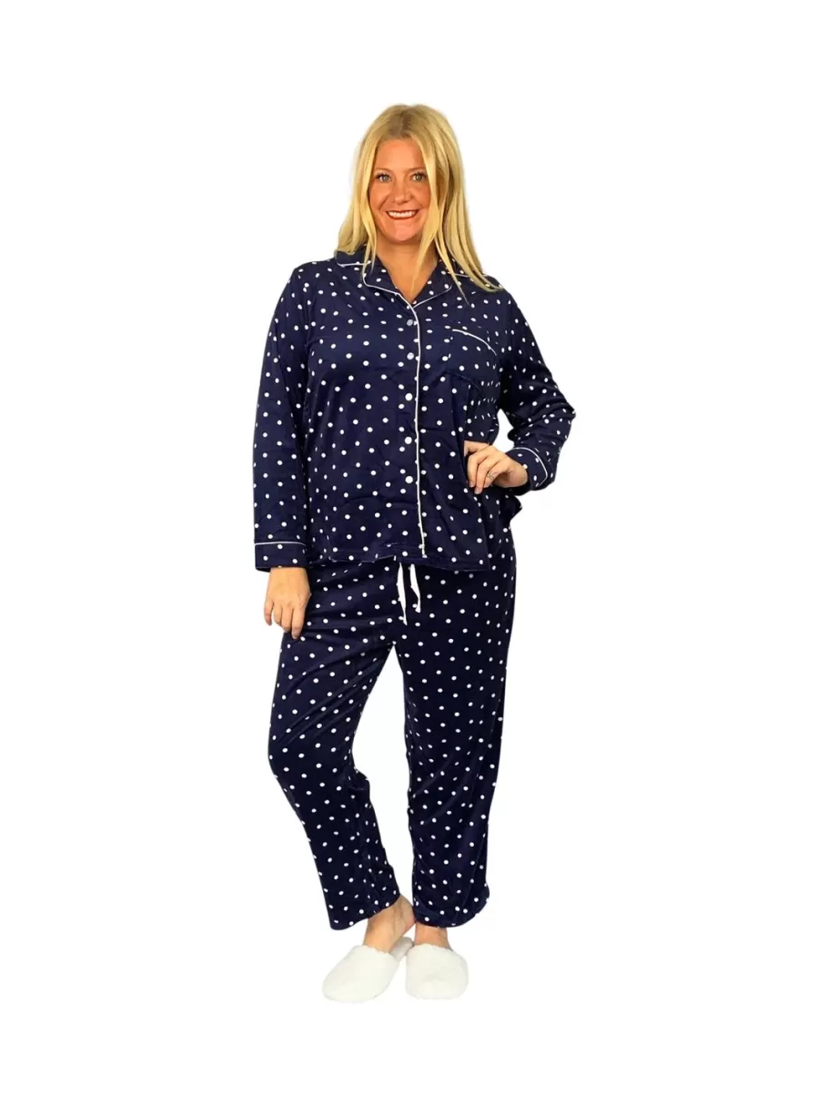 La Cera™ Conjunto De Pijama De Polar Minky Transparente De Talla Grande La Cera^ Pijama