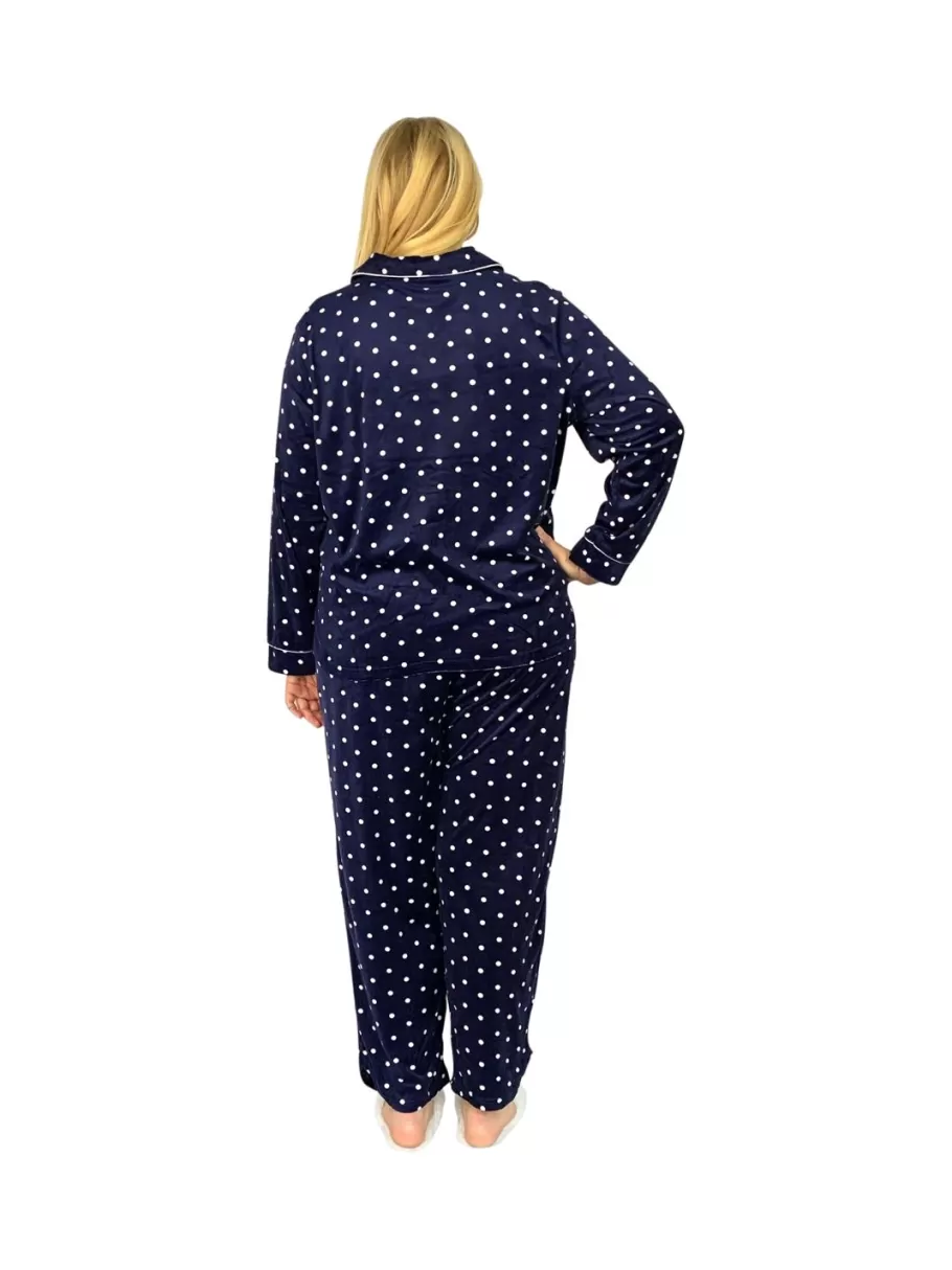La Cera™ Conjunto De Pijama De Polar Minky Transparente De Talla Grande La Cera^ Pijama