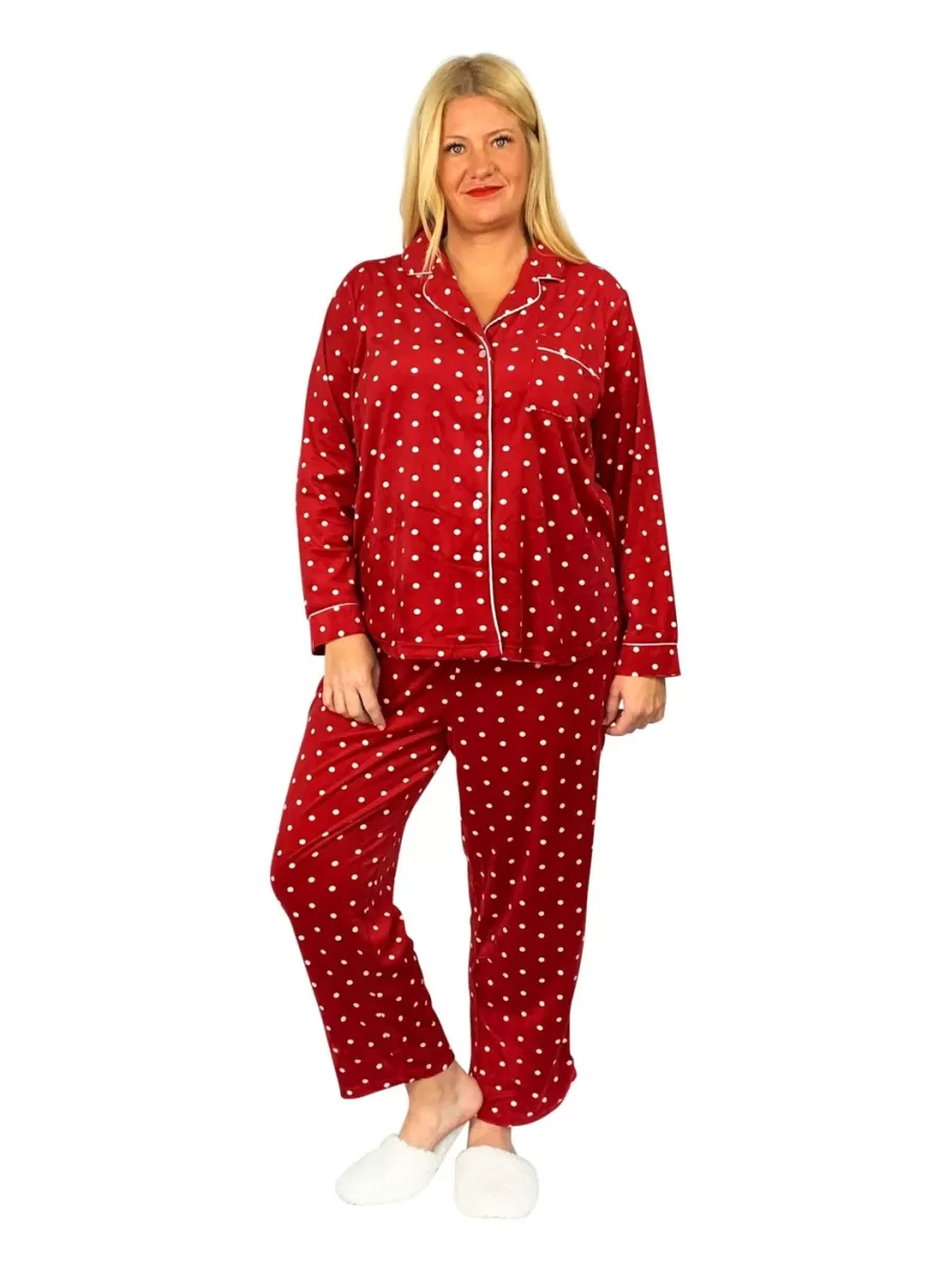 La Cera™ Conjunto De Pijama De Polar Minky Transparente De Talla Grande La Cera^ Pijama