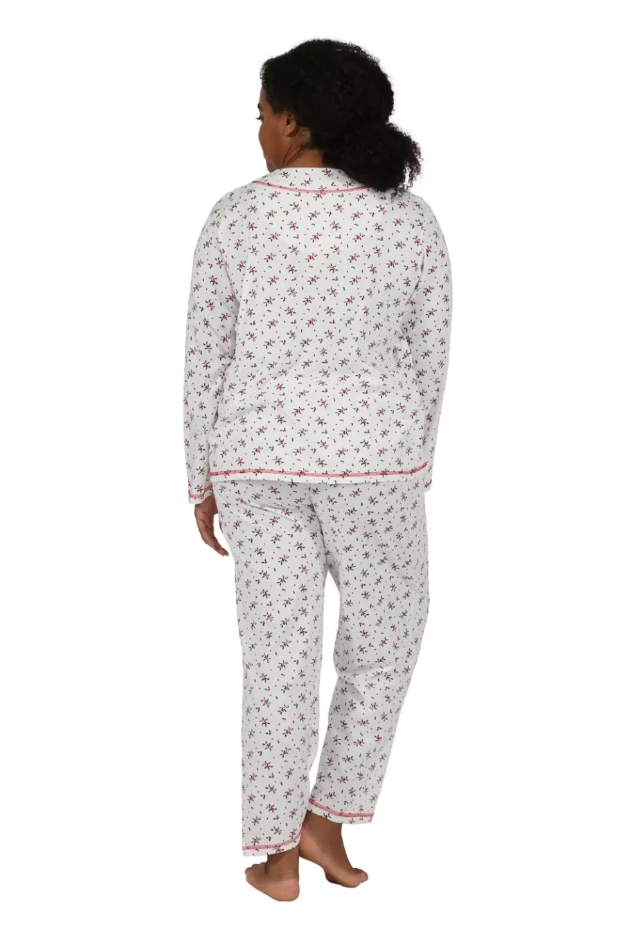 La Cera™ Conjunto De Pijama De Talla Grande Con Muerdago De Manga Larga^ Más Ropa De Dormir