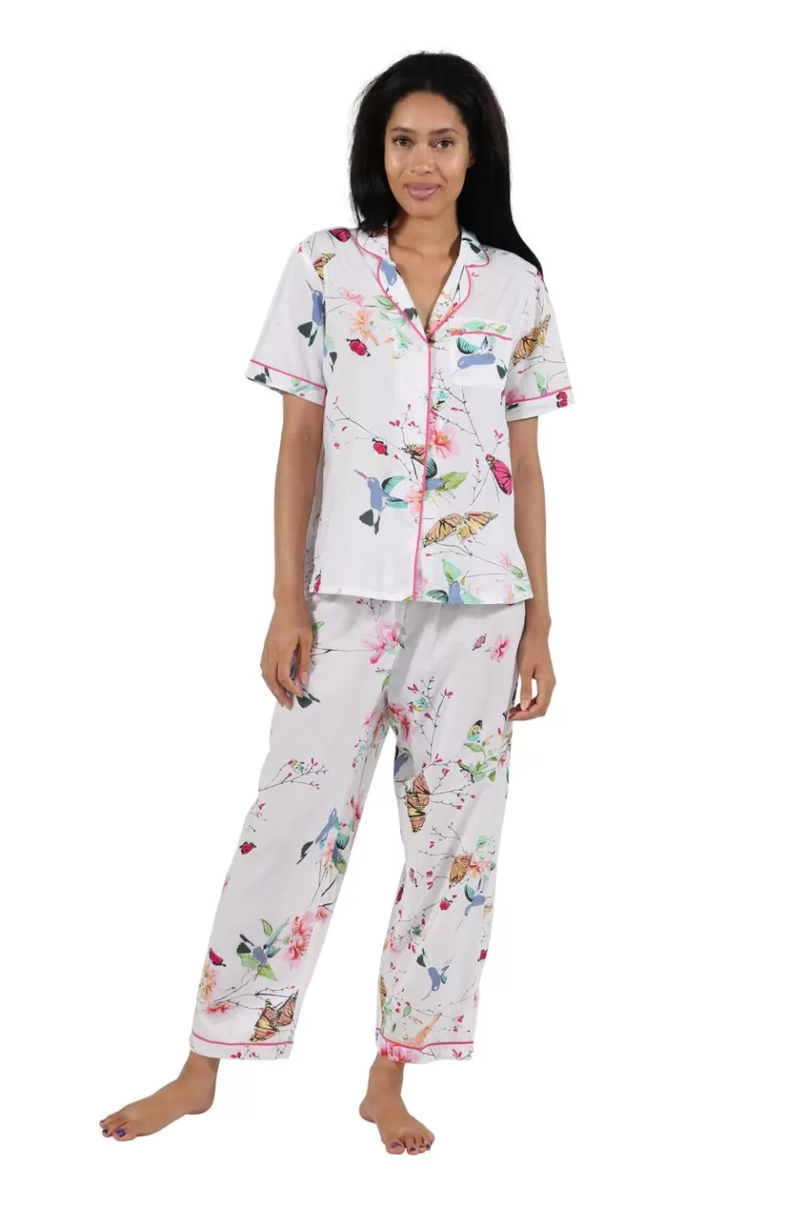La Cera™ Conjunto De Pijama Floral De Manga Corta La Cera^ Pijama