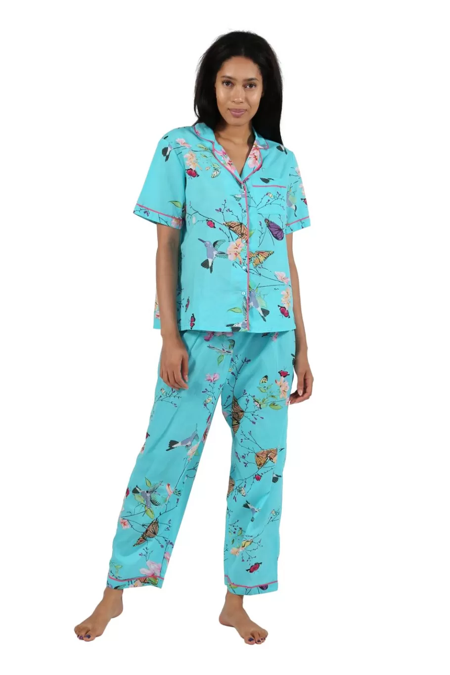 La Cera™ Conjunto De Pijama Floral De Manga Corta La Cera^ Pijama