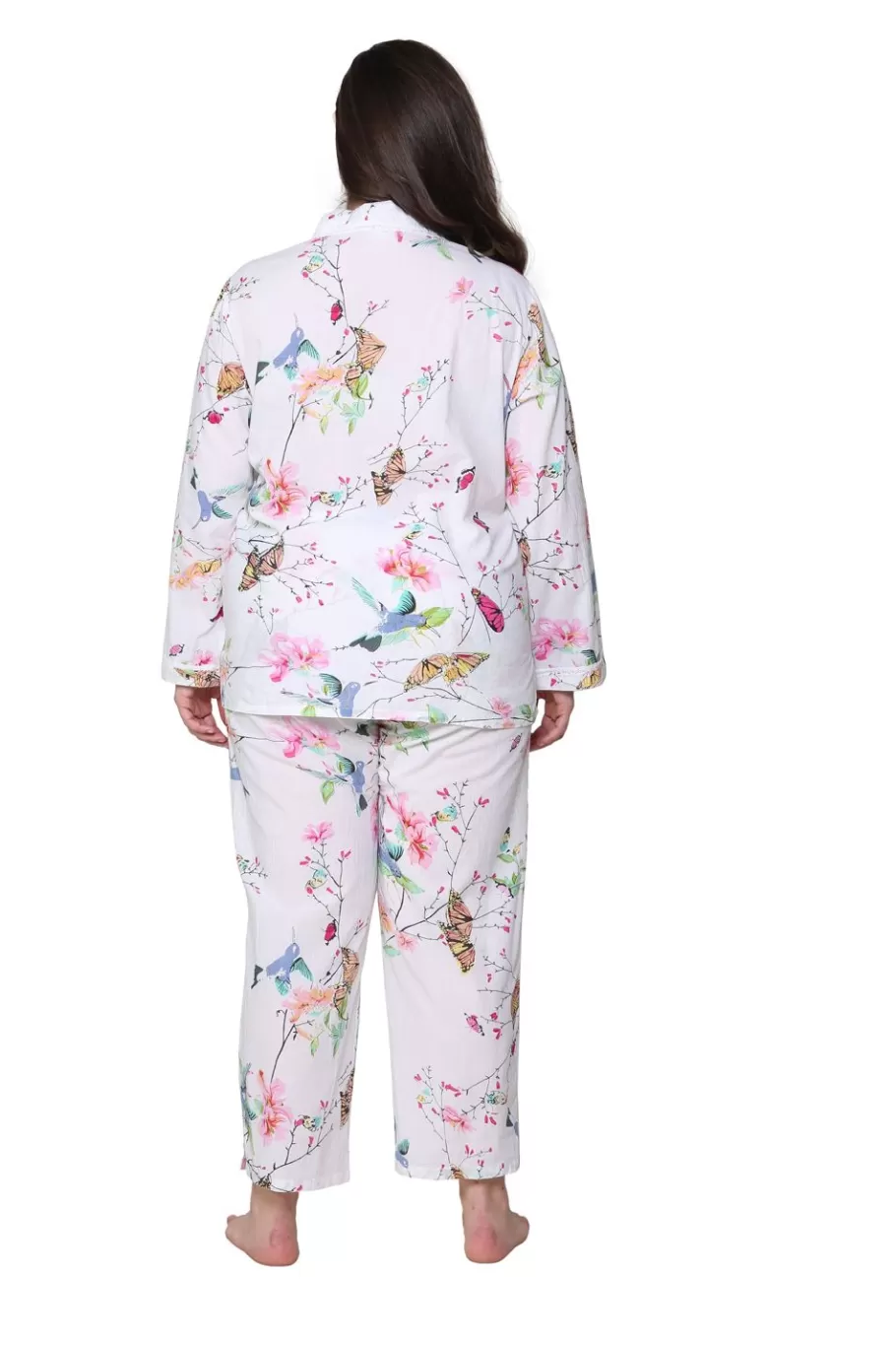 La Cera™ Conjunto De Pijama Floral De Manga Larga De Talla Grande La Cera^ Más Ropa De Dormir