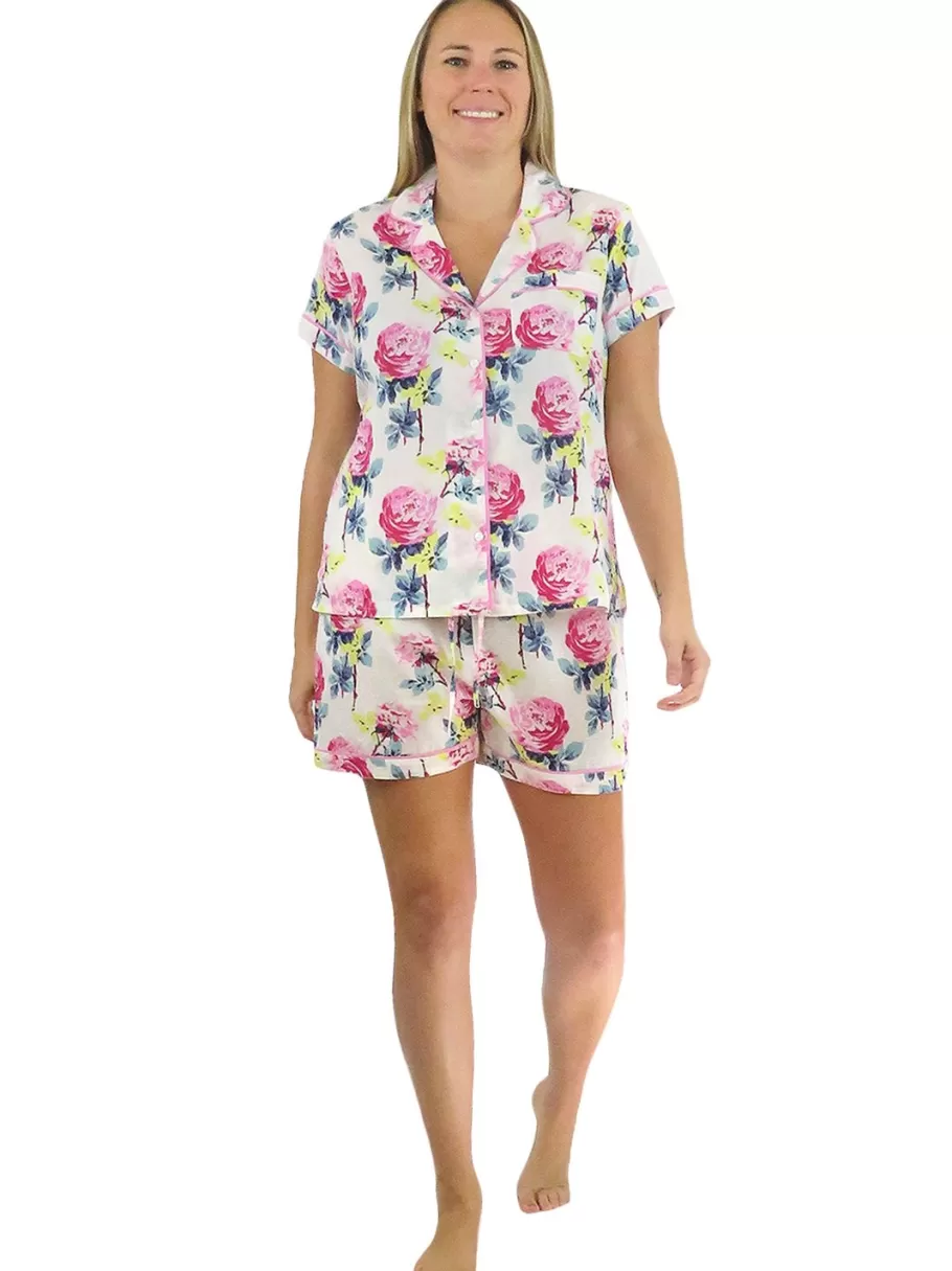 La Cera™ Conjunto De Pijama Tipo Boxer Con Estampado Floral De La Cera^ Pijama